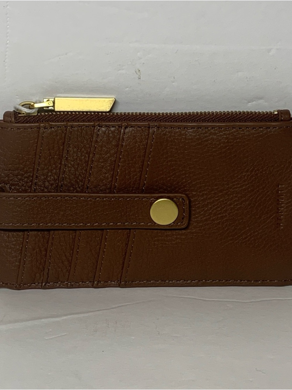 NWT Hammitt 210 West Wallet Card Holder Chocolate Brown Pebble Antique Gold - Picture 3 of 13